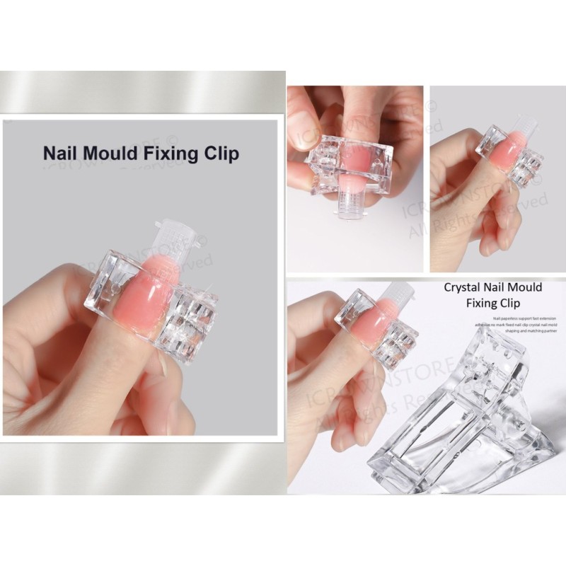 1/5/10pcs Crystal Nail Mould Clip Builder Nail Gel Polish Tools Art